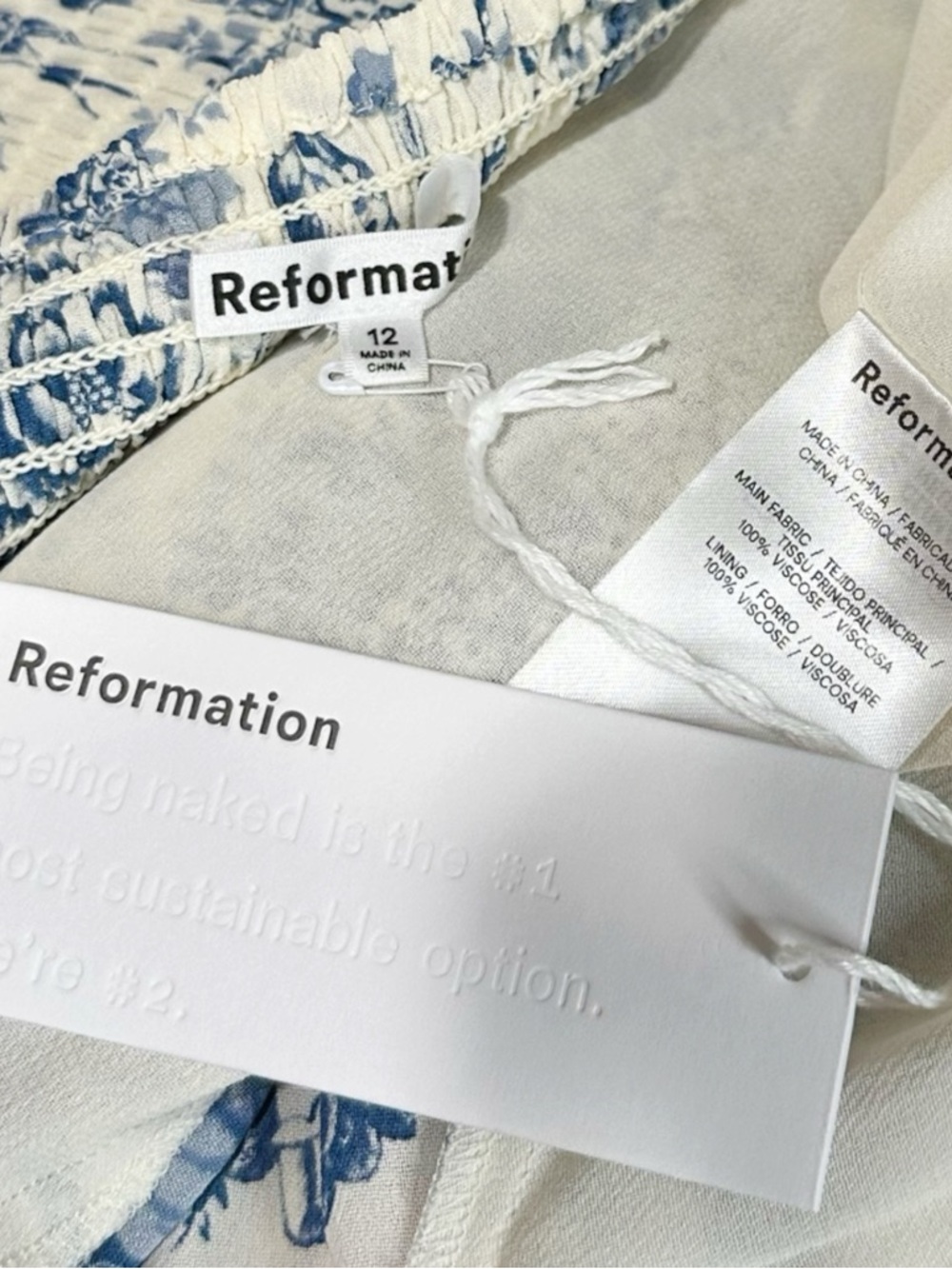 REFORMATION Constance Blouse, Ivory Blue Toile, 12 (US) - Picture 8 of 8